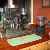 A closer view of the coffee station